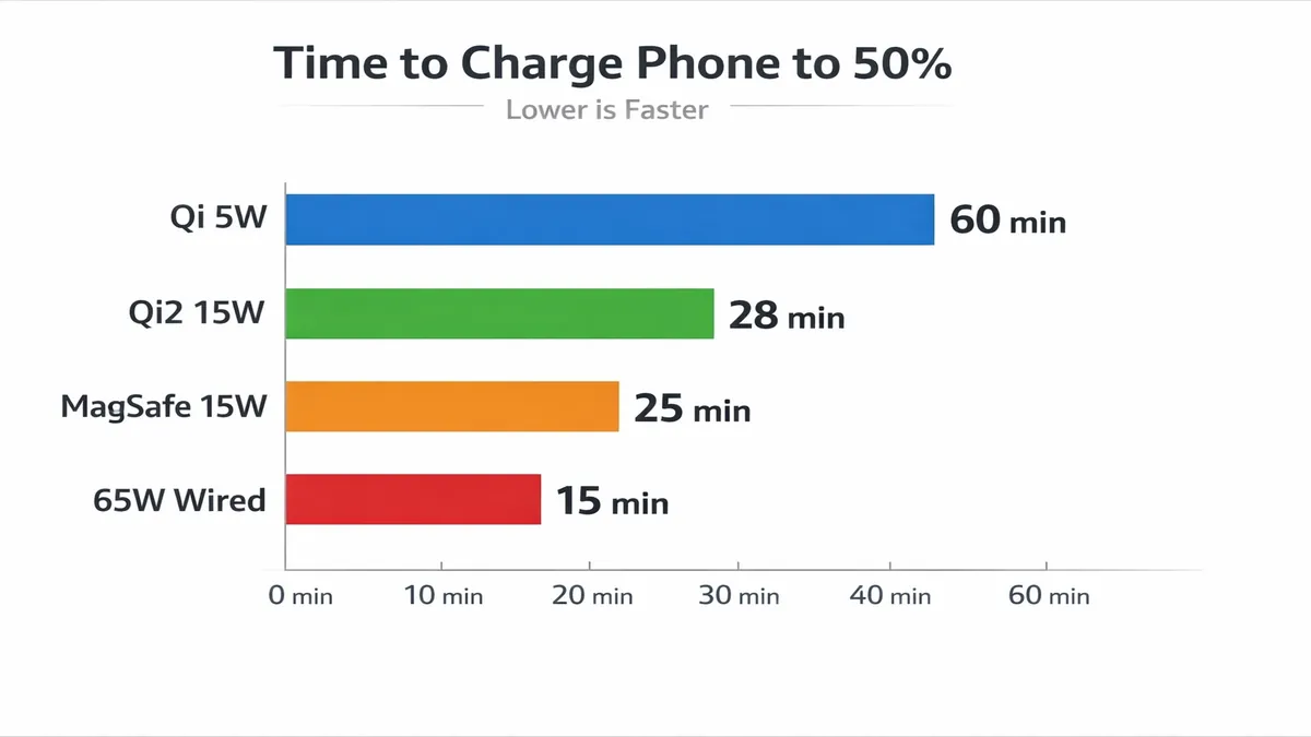 Wireless charging speed comparison