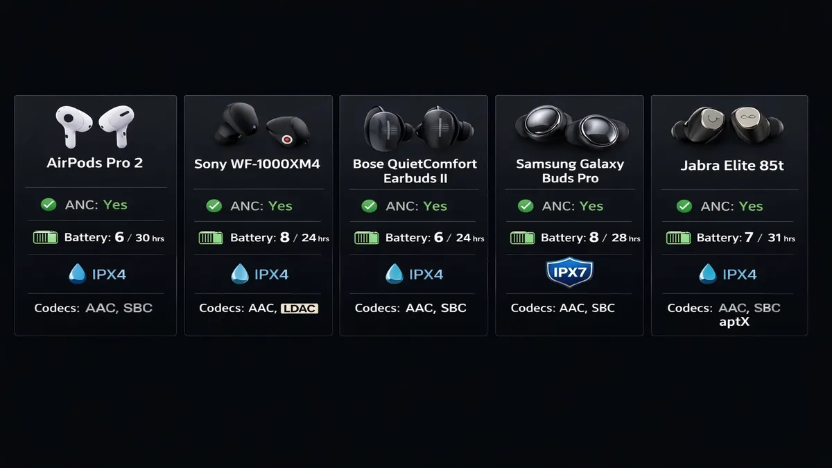 Best wireless earbuds comparison 2026