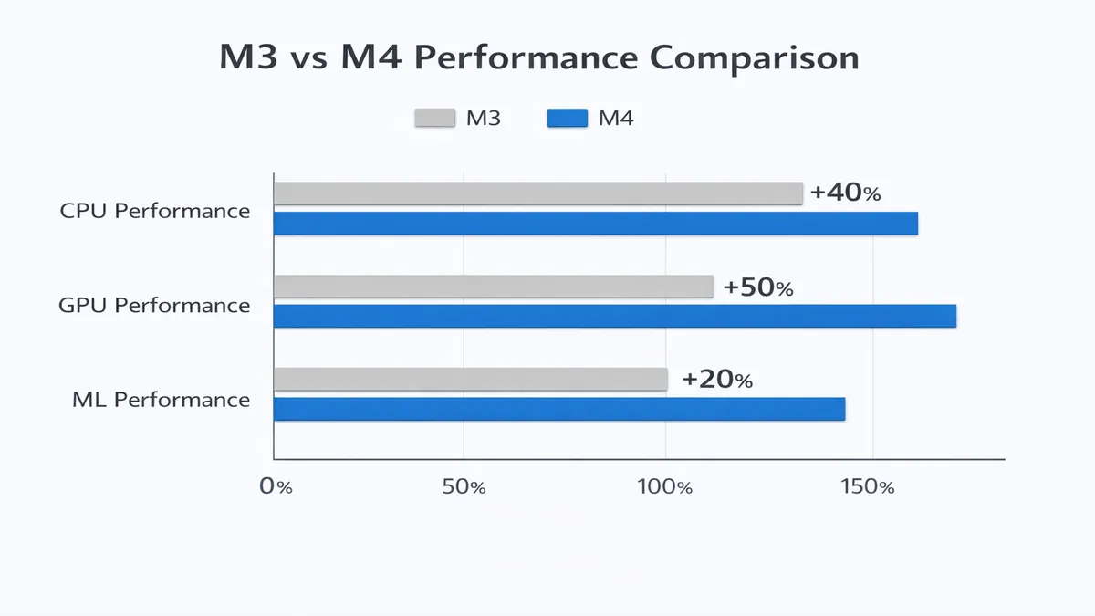 Apple M3 vs M4 performance benchmark
