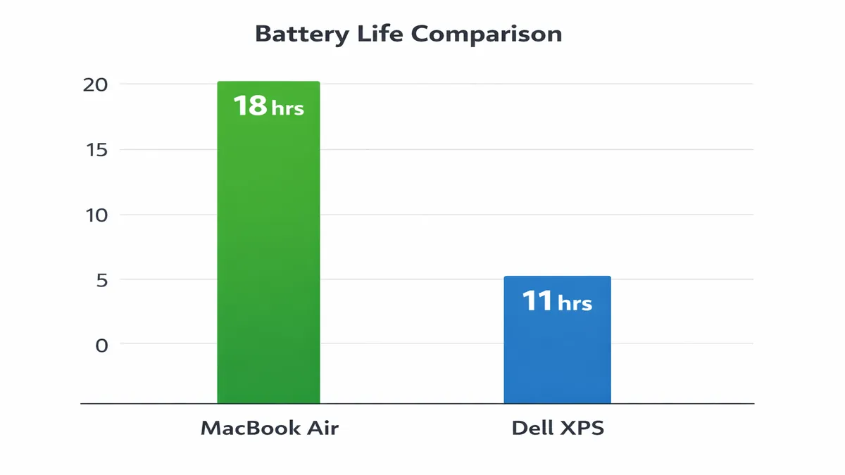 MacBook Air vs Dell XPS 13 battery life comparison
