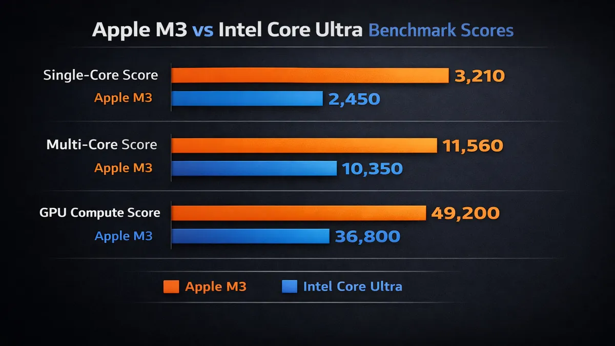 MacBook Air M3 vs Dell XPS 13 performance benchmark