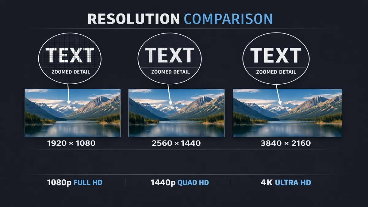 1080p vs 1440p vs 4K resolution comparison