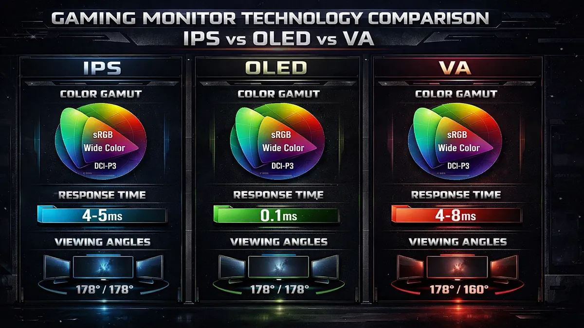 IPS vs OLED vs VA panels for 4K gaming monitors