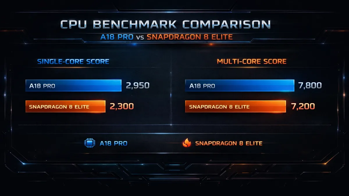 A18 Pro vs Snapdragon 8 Elite benchmark