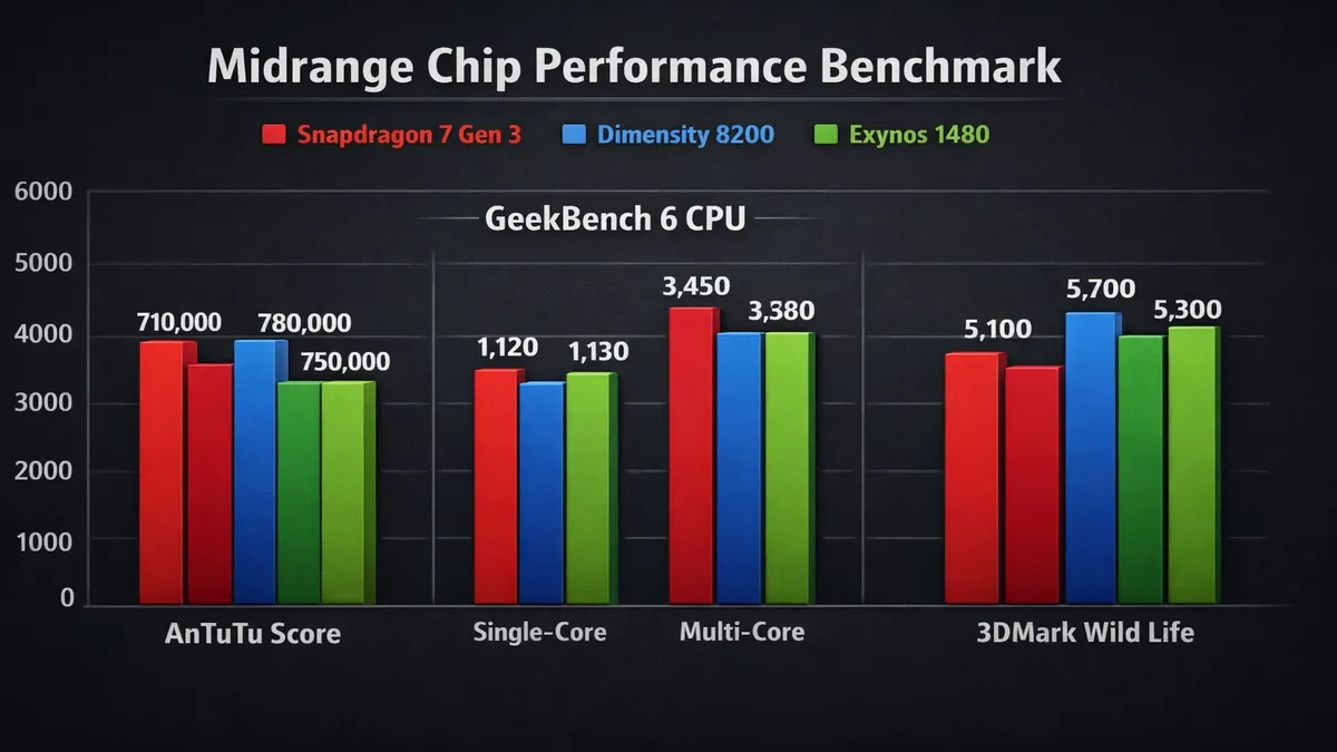 Midrange smartphone chip comparison