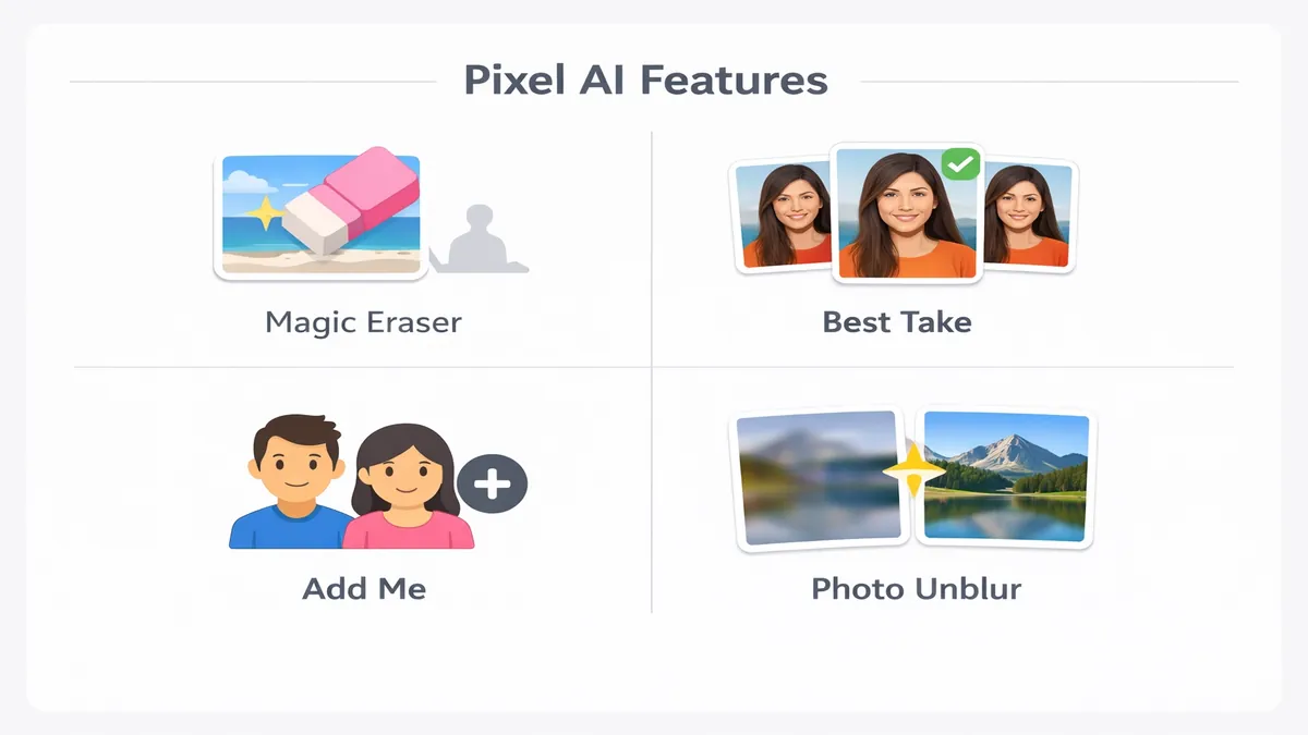 Google Pixel 9 AI features — Magic Eraser, Best Take