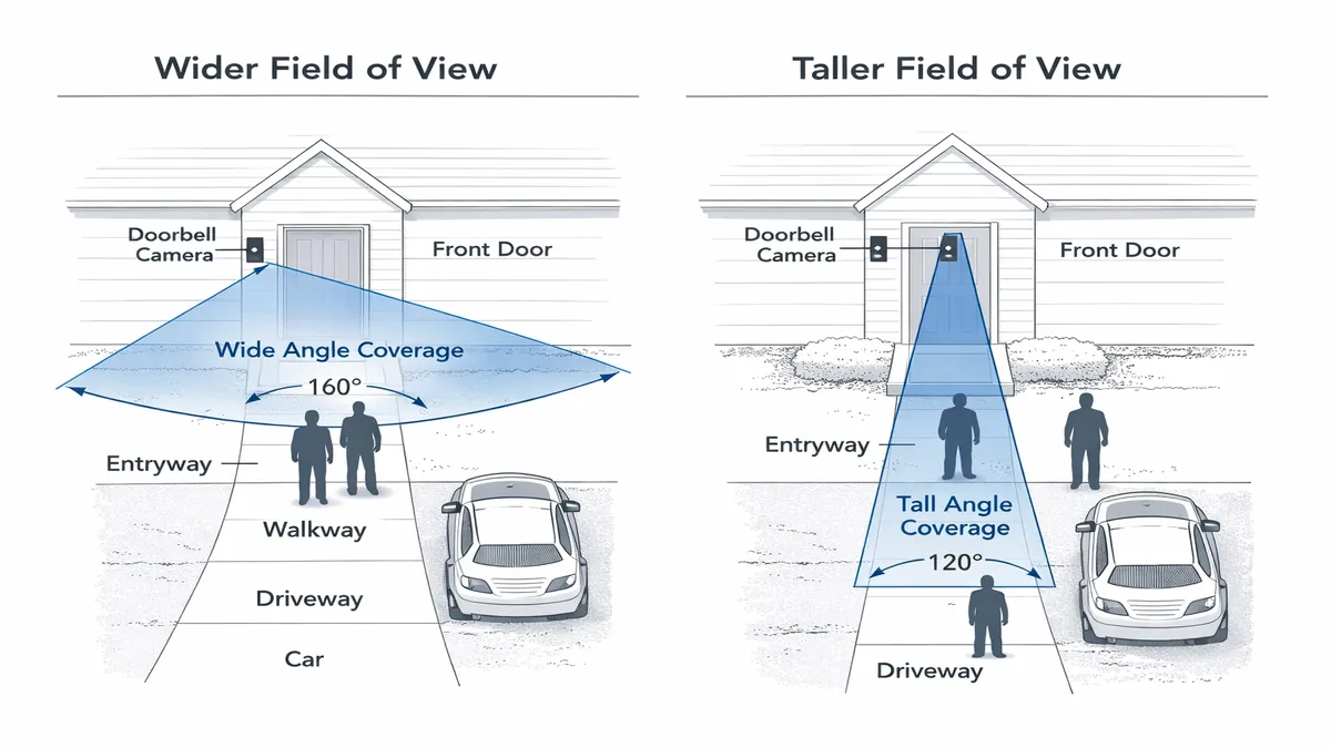 Ring vs Nest Doorbell field of view comparison