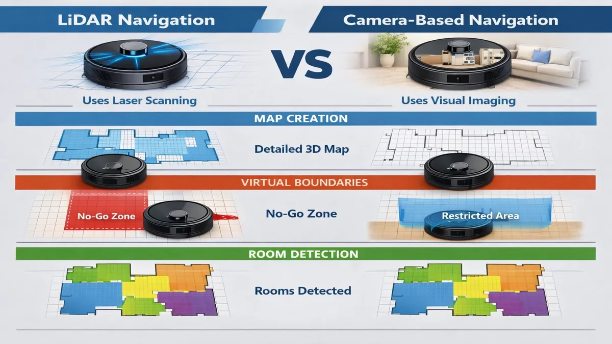 Robot vacuum mapping technology — LiDAR vs camera