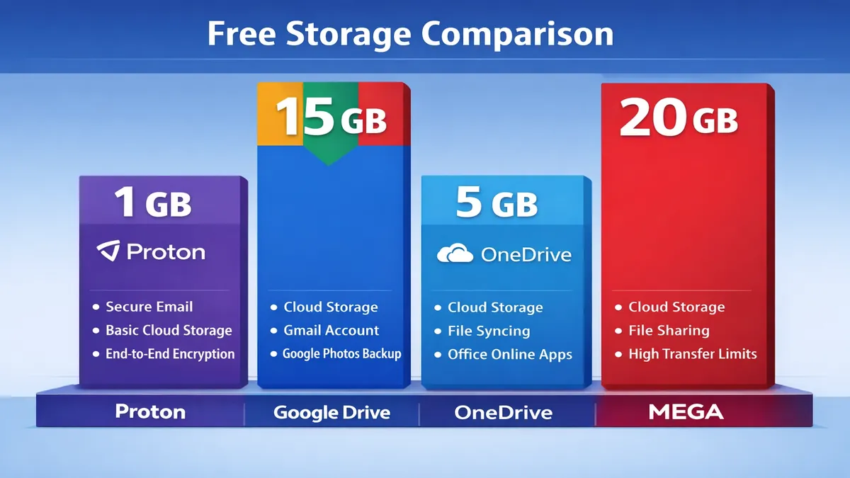Cloud storage free plan comparison 2026
