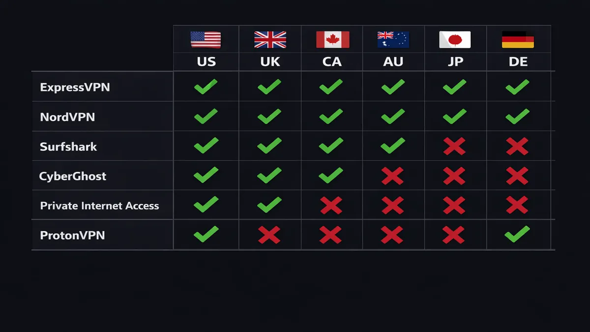 Netflix VPN compatibility chart — which regions are unblocked