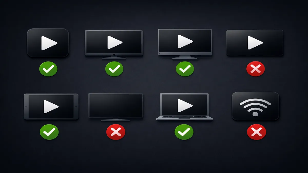 VPN streaming platform compatibility chart