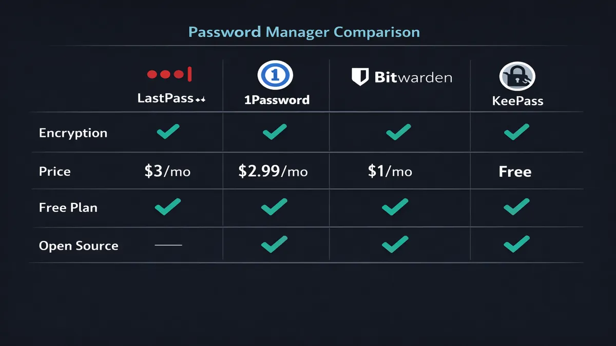 NordPass vs Bitwarden vs 1Password vs Proton Pass